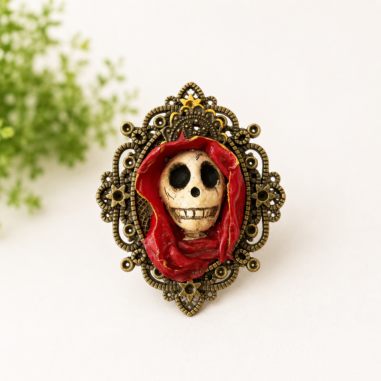 Colgante "Calavera Encantada Roja"